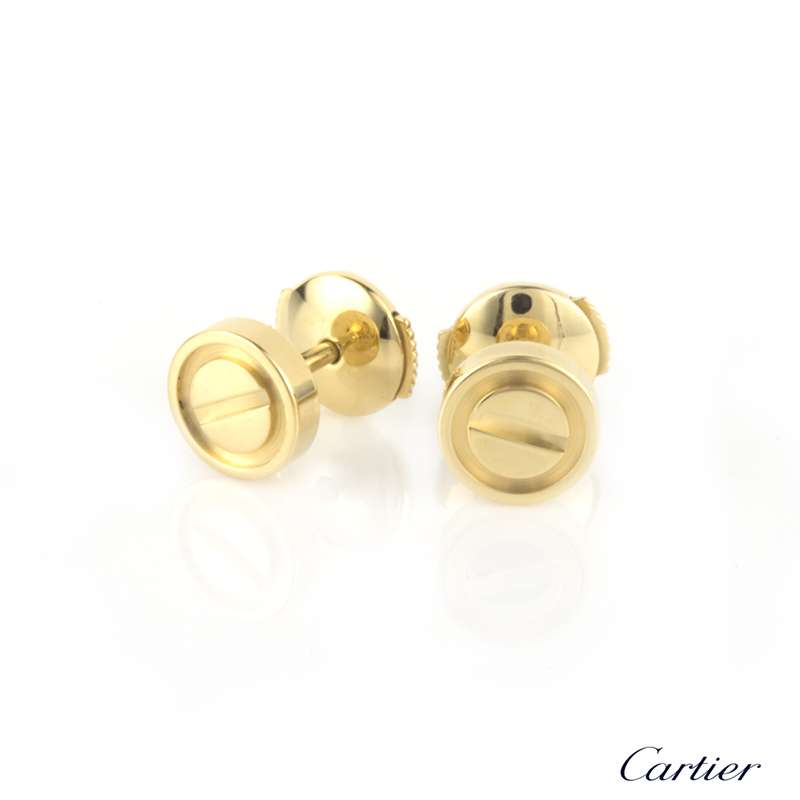 cartier gold stud earrings